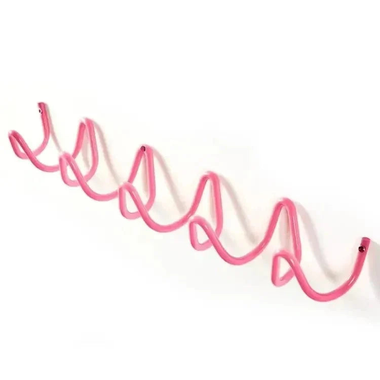 Coat Rack Wavy Wrought Iron 3 Or 5 Hooks
