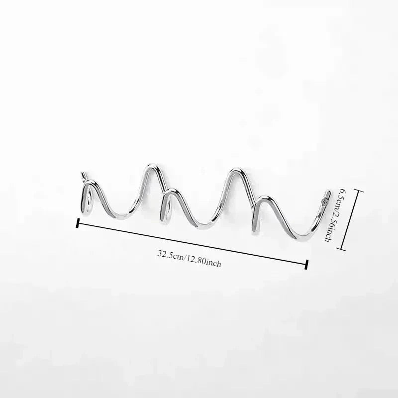 Coat Rack Wavy Wrought Iron 3 Or 5 Hooks