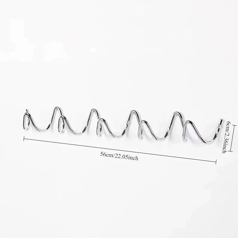 Coat Rack Wavy Wrought Iron 3 Or 5 Hooks