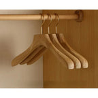 Coat & Suit Hangers Wooden Wide Contoured Non-Slip Bar