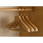 Coat & Suit Hangers Wooden Wide Contoured Non-Slip Bar