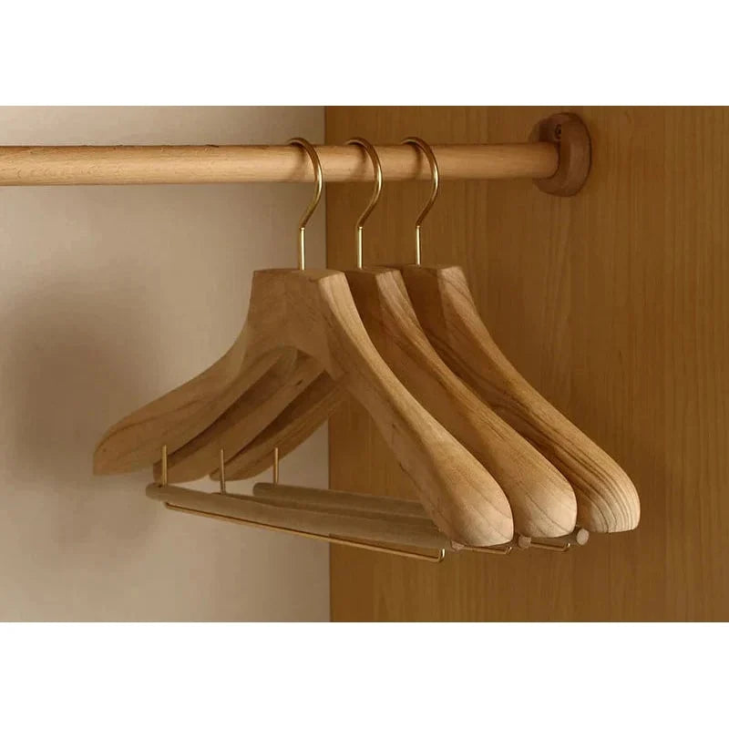 Coat & Suit Hangers Wooden Wide Contoured Non-Slip Bar