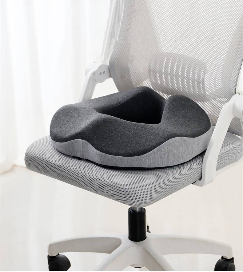 Coccyx Seat Cushion Memory Foam Removable Cover & Non-Slip Base