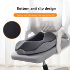 Coccyx Seat Cushion Memory Foam Removable Cover & Non-Slip Base