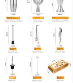 Cocktail Bar Set Stainless Steel 10-Piece