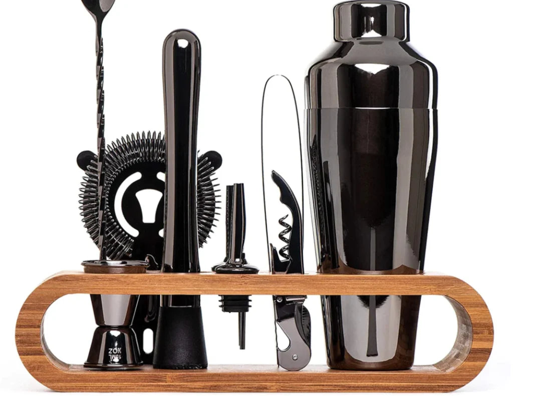 Cocktail Bar Set Stainless Steel Ergonomic Handles 10-Piece