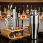 Cocktail Set Stainless Steel 10 Piece With Stand