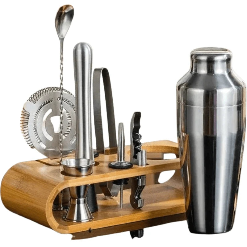 Cocktail Set Stainless Steel 10 Piece With Stand
