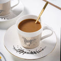 Coffee Cup & Saucer Set Ceramic Mirror-Effect Minimalist
