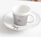 Coffee Cup & Saucer Set Ceramic Mirror-Effect Minimalist