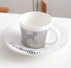 Coffee Cup & Saucer Set Ceramic Mirror-Effect Minimalist