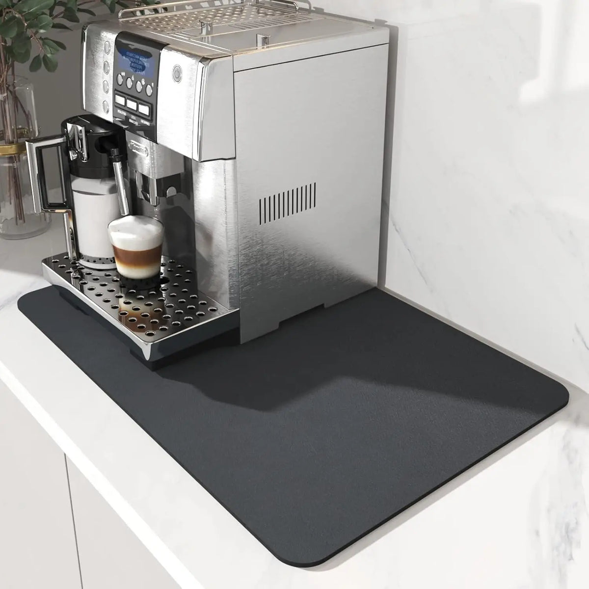 Coffee Machine Mat Absorbent Microfiber Non-Slip Rubber Backing