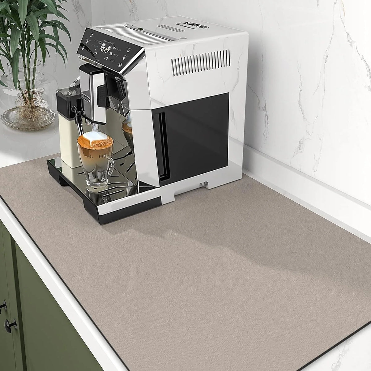 Coffee Machine Mat Absorbent Microfiber Non-Slip Rubber Backing