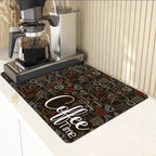 Coffee Machine Mat Absorbent Microfiber Non-Slip Rubber Backing