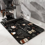 Coffee Machine Mat Absorbent Microfiber Non-Slip Rubber Backing