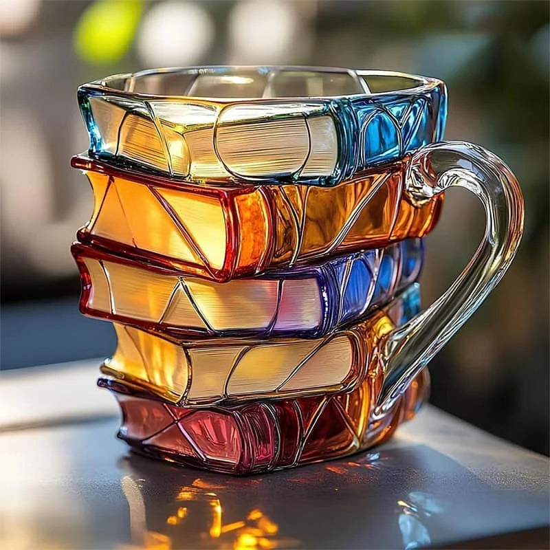 Coffee Mug 3D Layered Book Design Decorative Gift