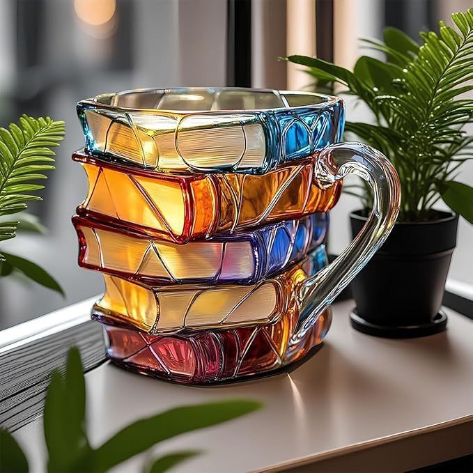 Coffee Mug 3D Layered Book Design Decorative Gift