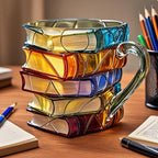 Coffee Mug 3D Layered Book Design Decorative Gift