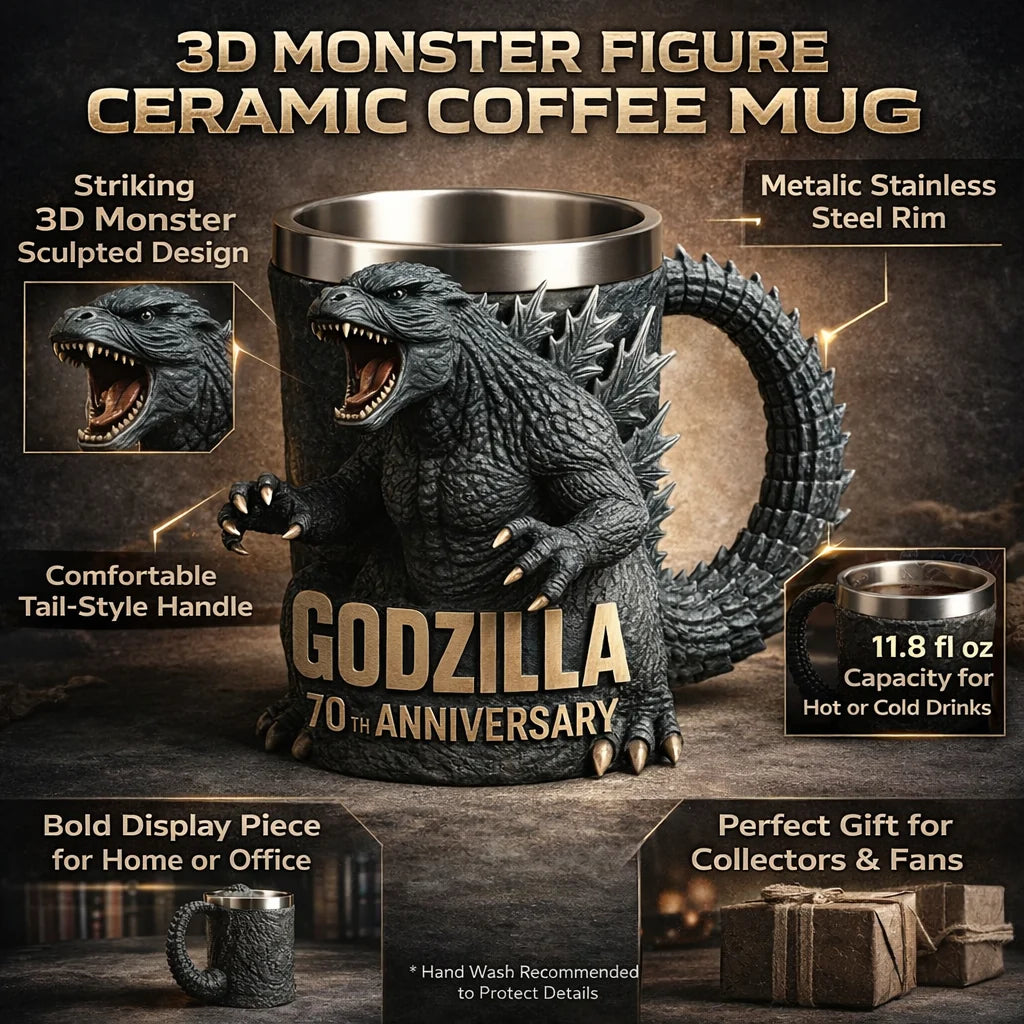 Coffee Mug 3D Sculpted Ceramic 11.8 Fl Oz