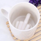 Coffee Mug Ceramic Middle Finger Design Durable Finish