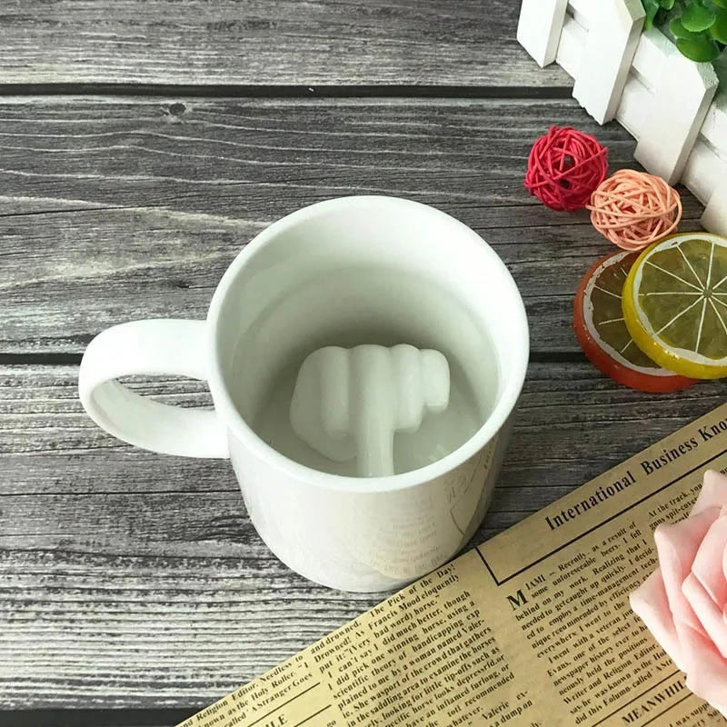 Coffee Mug Ceramic Middle Finger Design Durable Finish