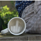 Coffee Mug Ceramic Middle Finger Design Durable Finish