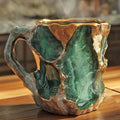 Coffee Mug Crystal-Textured Glass Heat-Safe Polished Handle