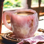 Coffee Mug Crystal-Textured Glass Heat-Safe Polished Handle