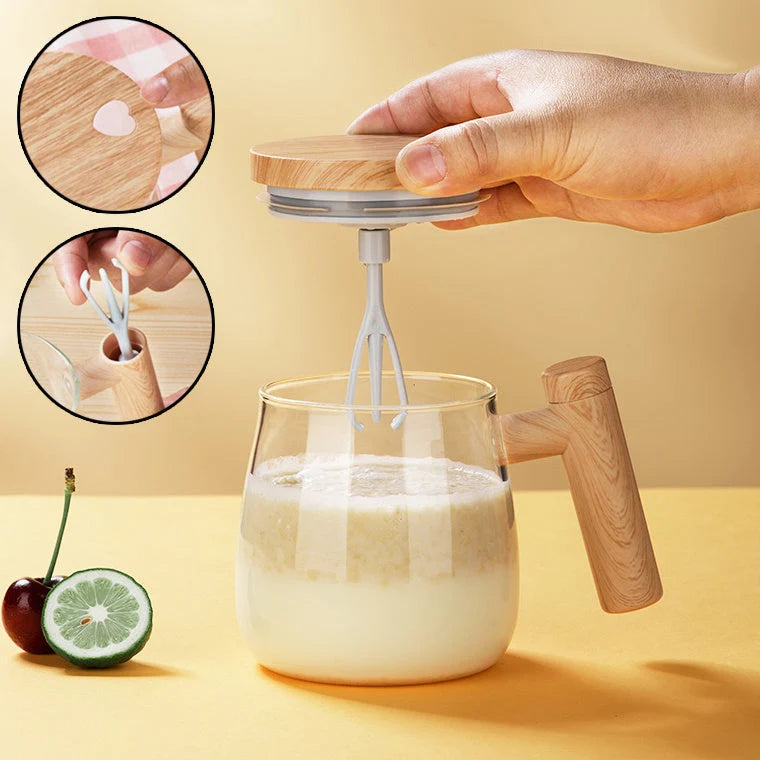Coffee Mug Self-Stirring Borosilicate Glass 400ml