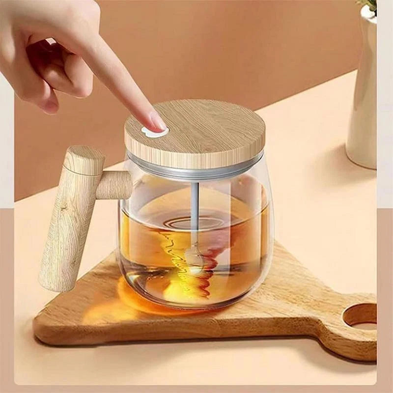 Coffee Mug Self-Stirring Borosilicate Glass 400ml