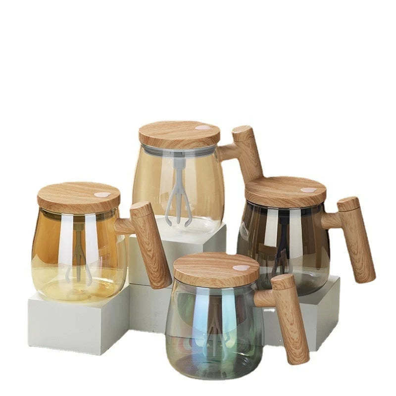 Coffee Mug Self-Stirring Borosilicate Glass 400ml
