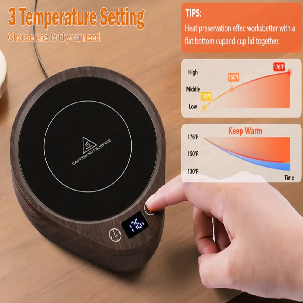 Coffee Mug Warmer Adjustable Temperature & Auto Shut-Off