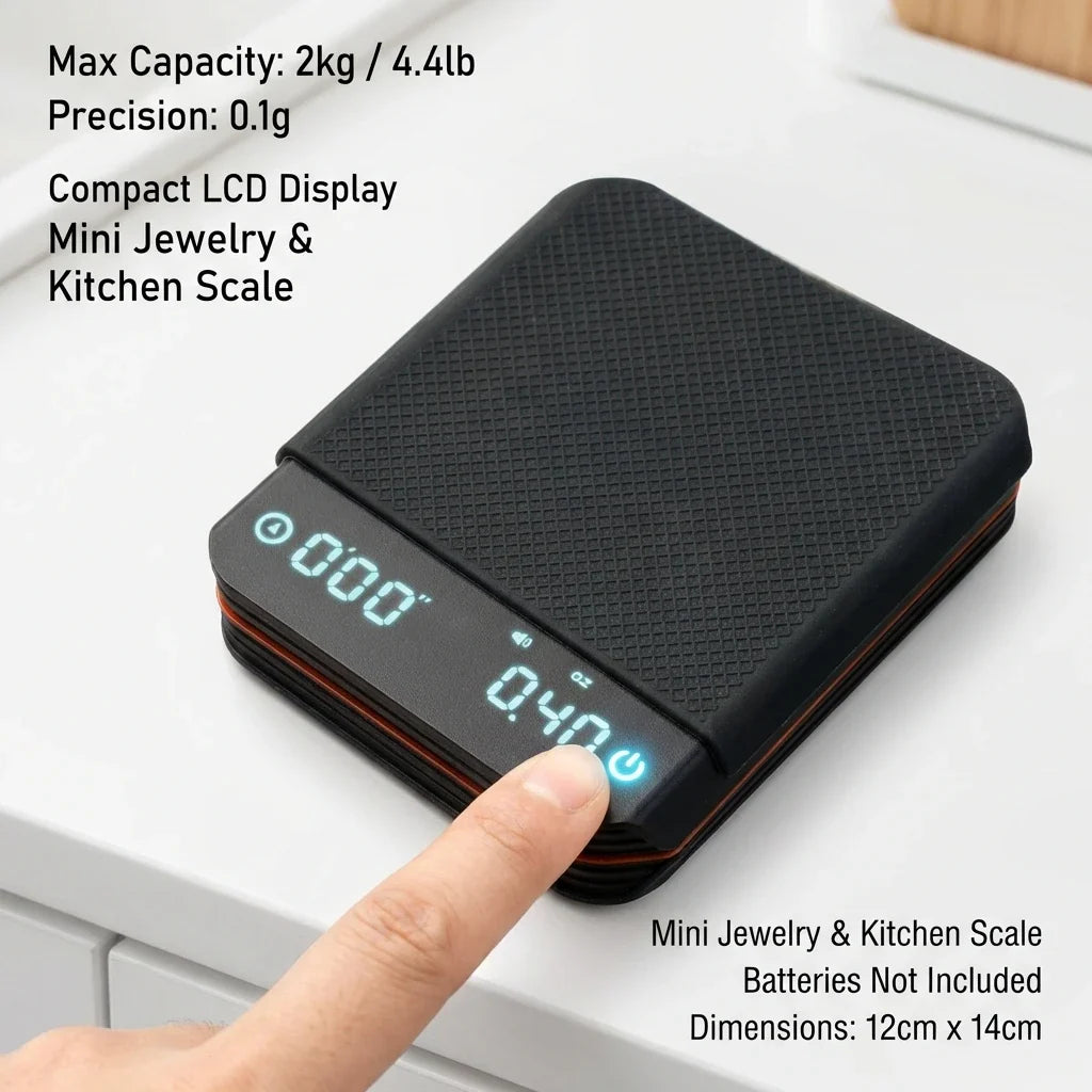 Coffee Scale 0.1g Precision USB-C Rechargeable Built-In Timer