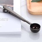 Coffee Scoop & Bag Clip Stainless Steel Airtight Seal