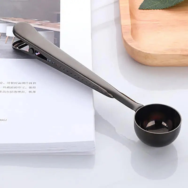Coffee Scoop & Bag Clip Stainless Steel Airtight Seal