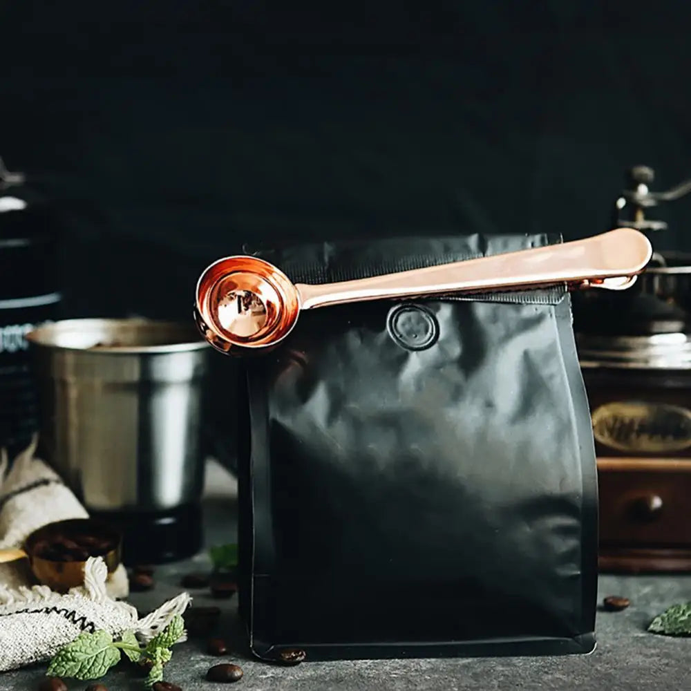 Coffee Scoop & Bag Clip Stainless Steel Airtight Seal