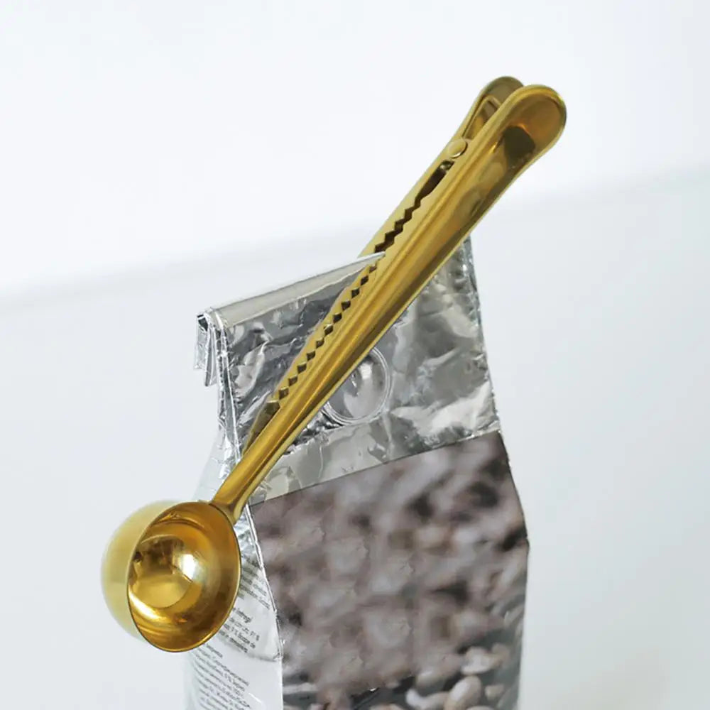 Coffee Scoop & Bag Clip Stainless Steel Airtight Seal