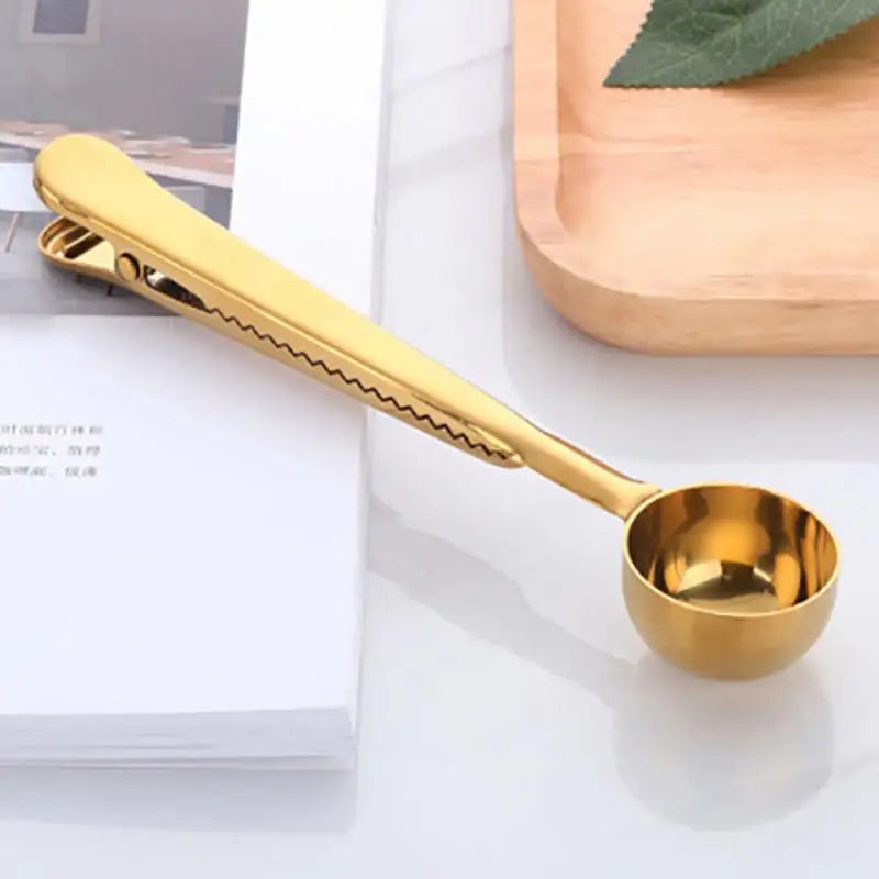 Coffee Scoop & Bag Clip Stainless Steel Airtight Seal