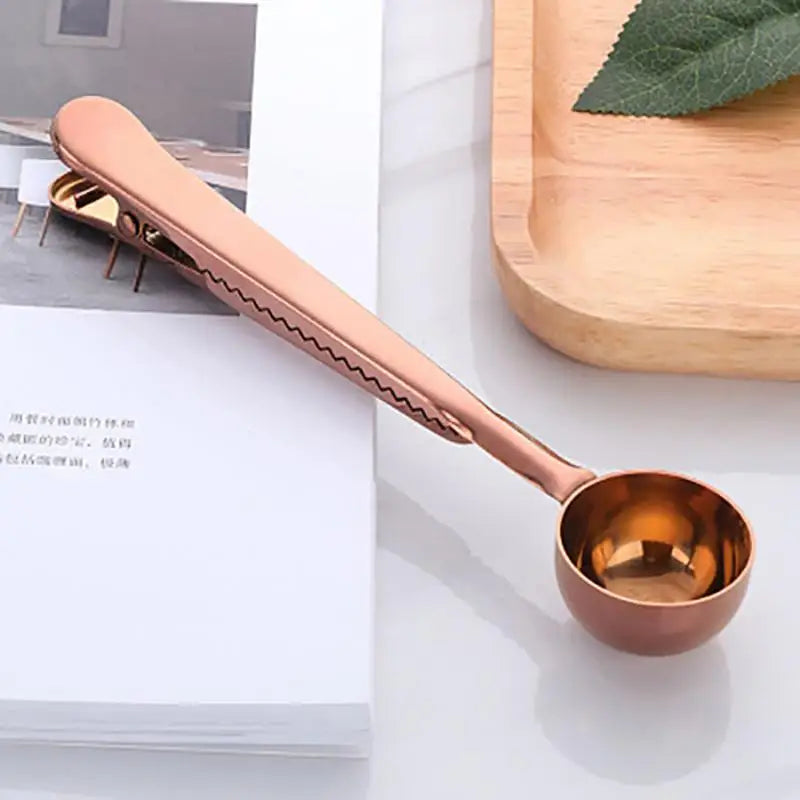 Coffee Scoop & Bag Clip Stainless Steel Airtight Seal