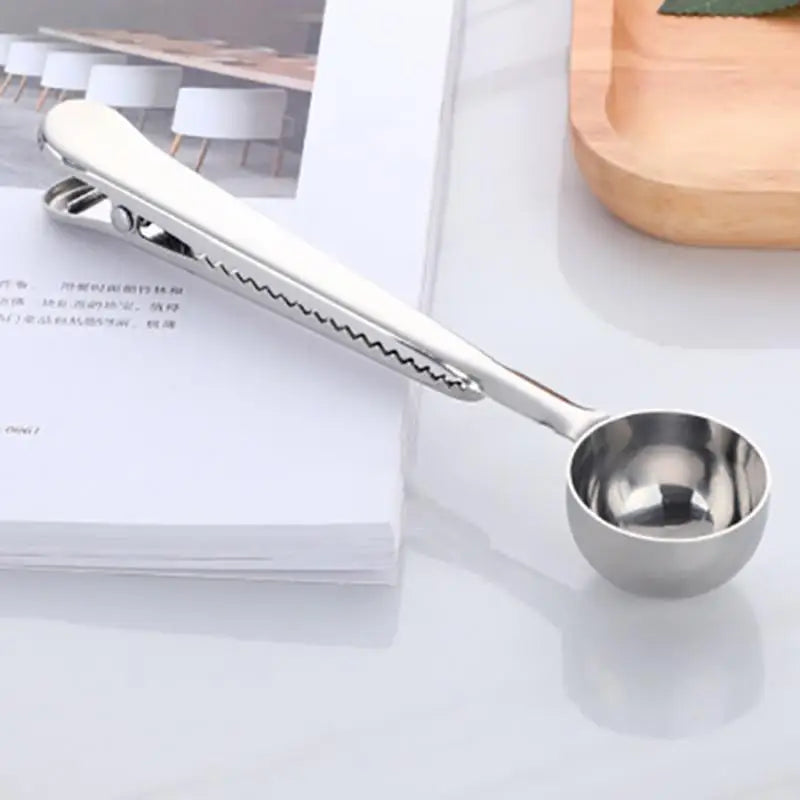 Coffee Scoop & Bag Clip Stainless Steel Airtight Seal