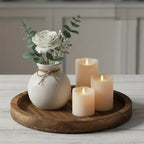 Coffee Table Tray Round Solid Wood Farmhouse