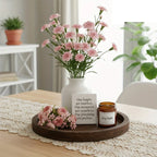 Coffee Table Tray Round Solid Wood Farmhouse