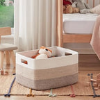 Coiled Cotton Rope & Built-In Handles Storage Basket (15x10x9 in)