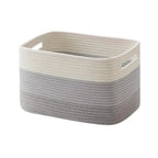 Coiled Cotton Rope & Built-In Handles Storage Basket (15x10x9 in)