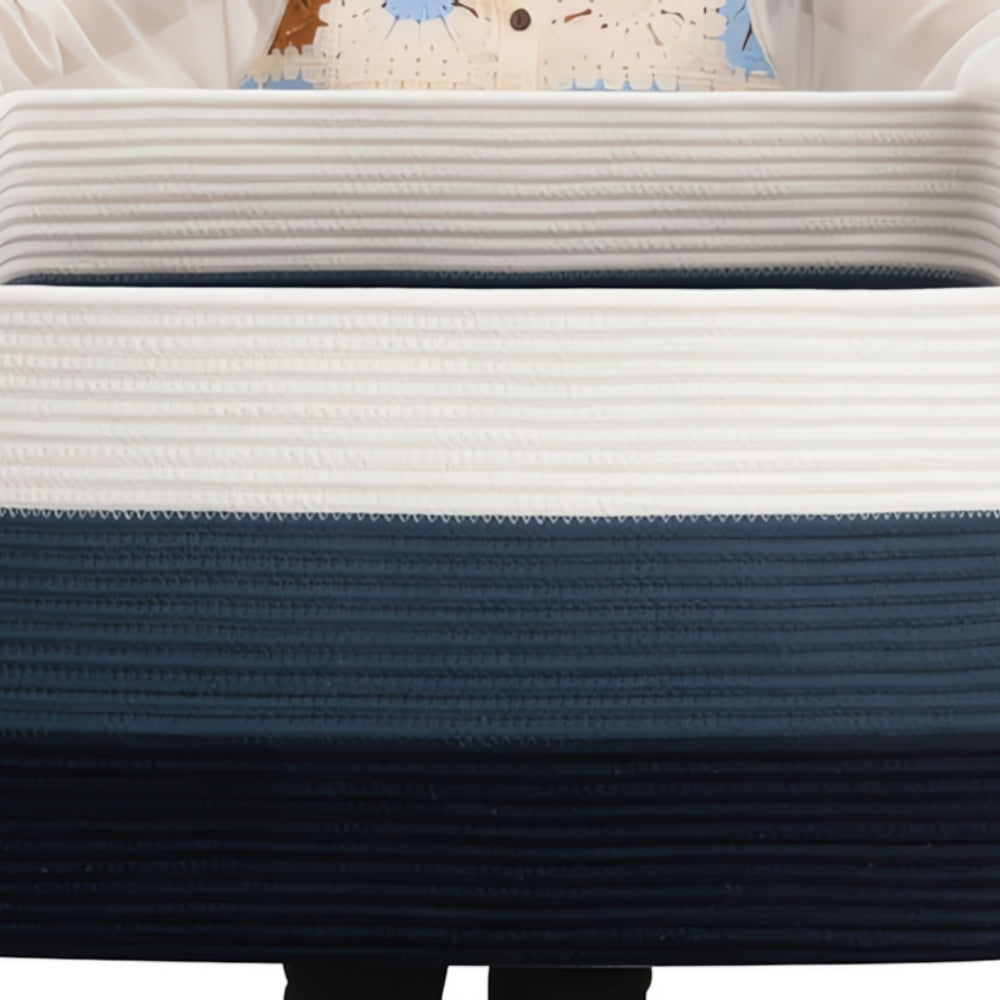 Coiled Cotton Rope & Built-In Handles Storage Basket (15x10x9 in)