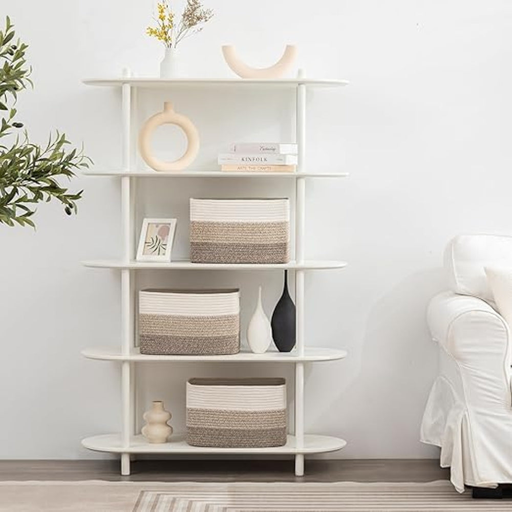 Coiled Cotton Rope & Built-In Handles Storage Basket (15x10x9 in)