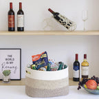 Coiled Cotton Rope & Built-In Handles Storage Basket (15x10x9 in)