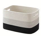 Coiled Cotton Rope & Built-In Handles Storage Basket (15x10x9 in)
