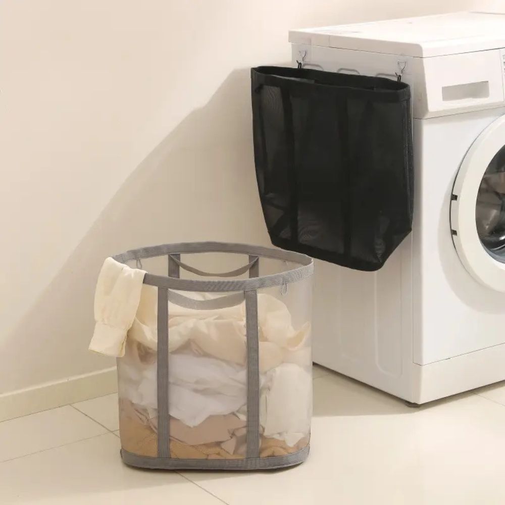 Collapsible Breathable Nylon Mesh Laundry Hamper