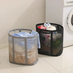 Collapsible Breathable Nylon Mesh Laundry Hamper